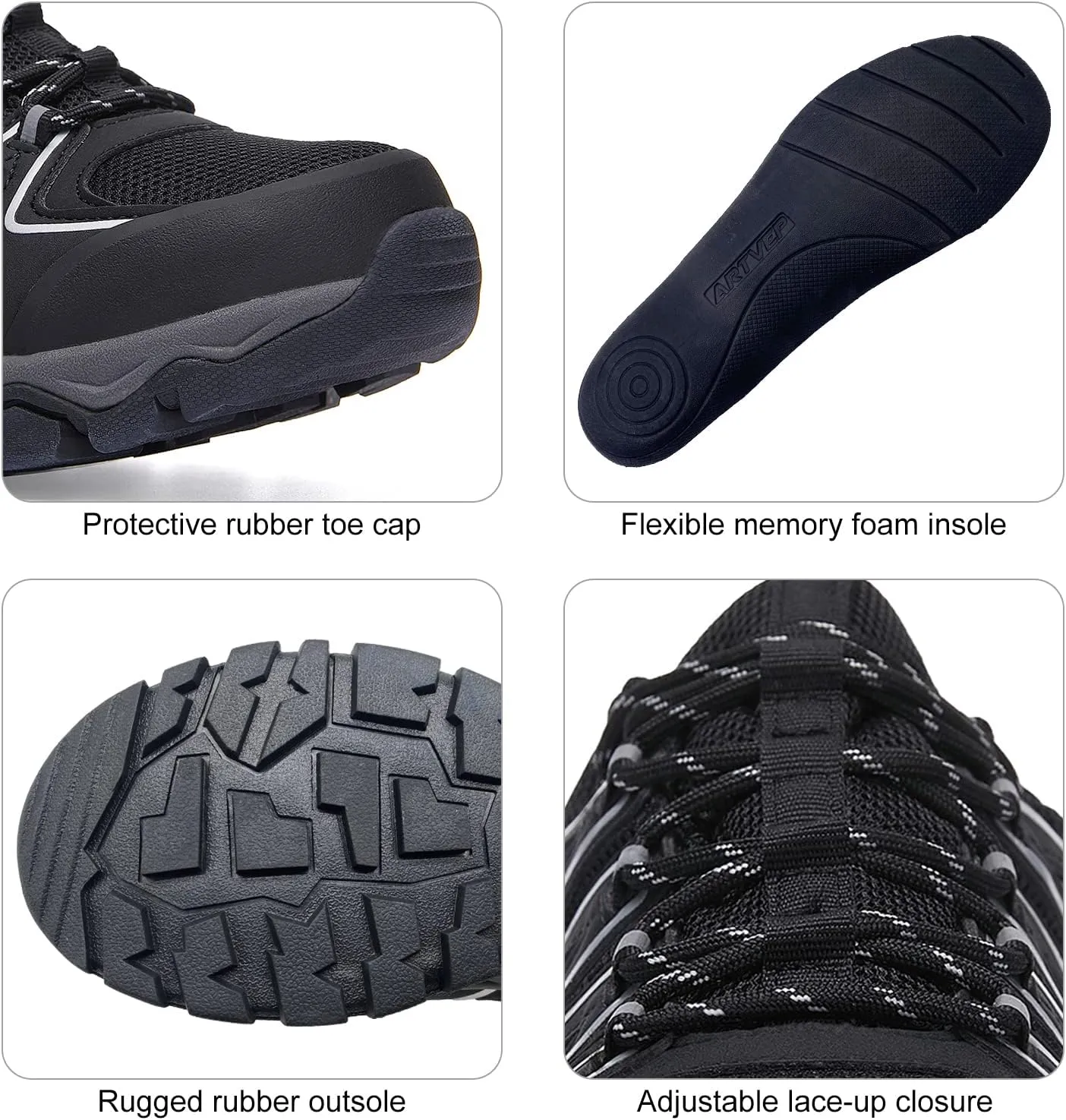Men's Hiking Shoe Waterproof Womens Adventure Trekking Shoes Breathable Work Outdoor Shoes
