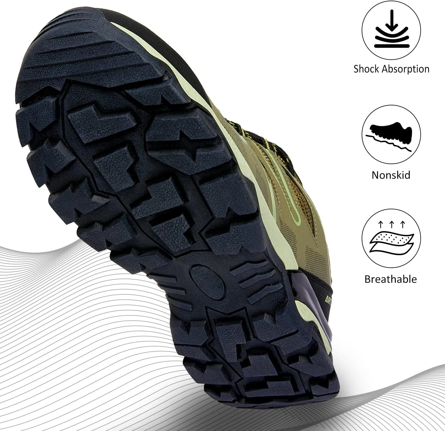 Men's Hiking Shoe Waterproof Womens Adventure Trekking Shoes Breathable Work Outdoor Shoes