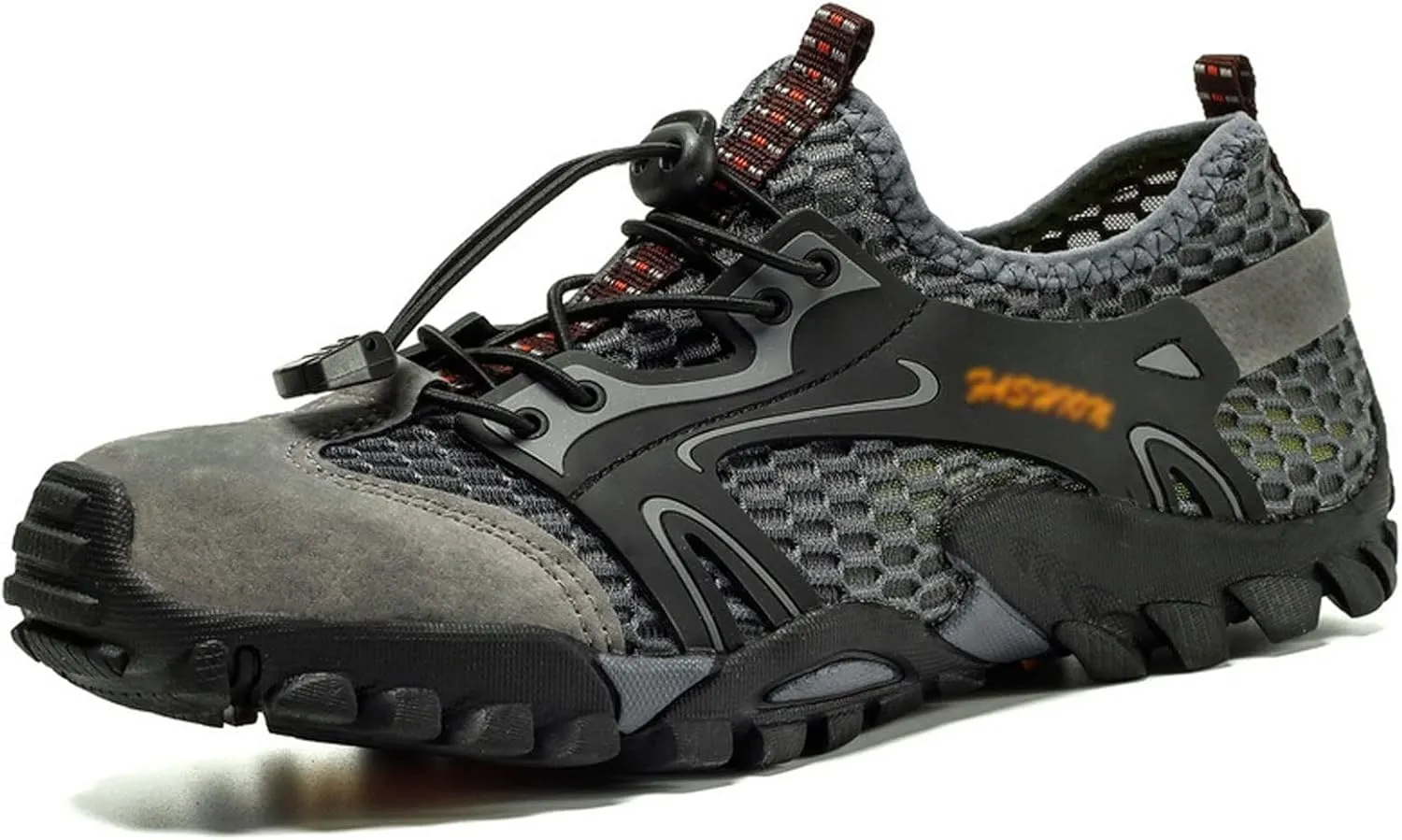 Men's Hiking Shoes, Wading Shoes, Hiking, Outdoor, Rock Climbing, Hollow, Breathable (Color : Gris, Size : 10.5)