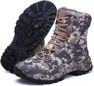 Mens Outdoor Hiking Tactical Boots, Winter Army Sport Trekking Climbing Athletic Camouflage Shoes