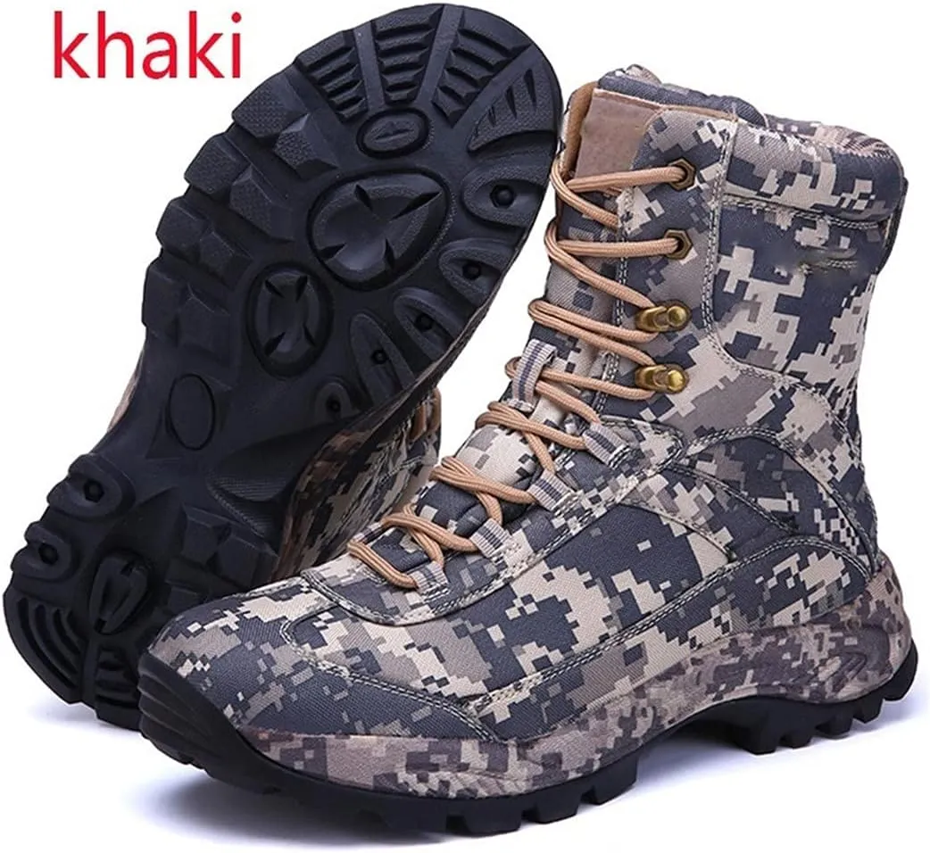 Mens Outdoor Hiking Tactical Boots, Winter Army Sport Trekking Climbing Athletic Camouflage Shoes