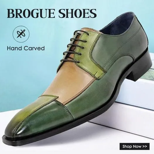 Men's Oxfords Retro Formal Shoes Brogue Dress Shoes