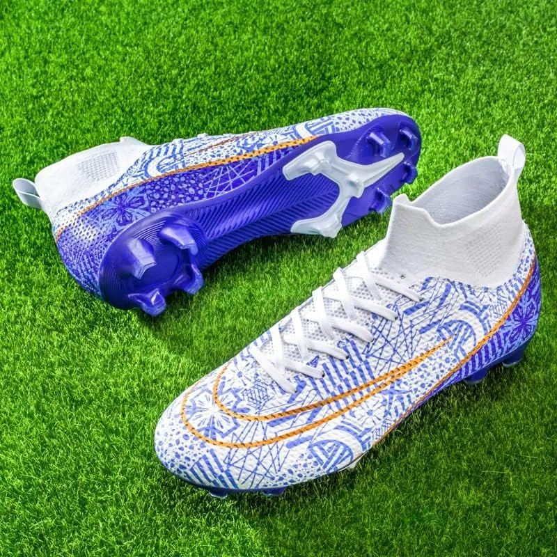 Men??s Soccer Boots High-top Football Shoes Cleats Spike Shoes Sneaker Comfortable Adults Athletic Outdoor Indoor Competition Training Shoes Size 4.5-11