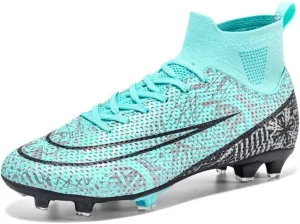 Men??s Soccer Boots High-top Football Shoes Cleats Spike Shoes Sneaker Comfortable Adults Athletic Outdoor Indoor Competition Training Shoes Size 4.5-11