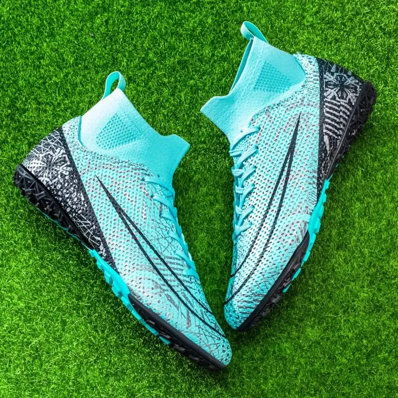 Men??s Soccer Boots High-top Football Shoes Cleats Spike Shoes Sneaker Comfortable Adults Athletic Outdoor Indoor Competition Training Shoes Size 4.5-11