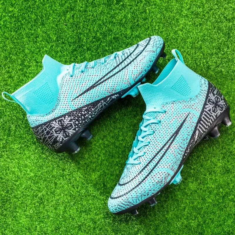 Men??s Soccer Boots High-top Football Shoes Cleats Spike Shoes Sneaker Comfortable Adults Athletic Outdoor Indoor Competition Training Shoes Size 4.5-11