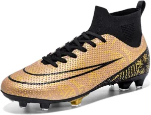 Mens Soccer Boots High-top Football Shoes Cleats Spike Shoes Sneaker Comfortable Adults Athletic Outdoor Indoor Competition Training Shoes Size 4.5-11