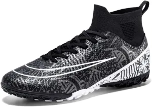 Men??s Soccer Boots High-top Football Shoes Cleats Spike Shoes Sneaker Comfortable Adults Athletic Outdoor Indoor Competition Training Shoes Size 4.5-11