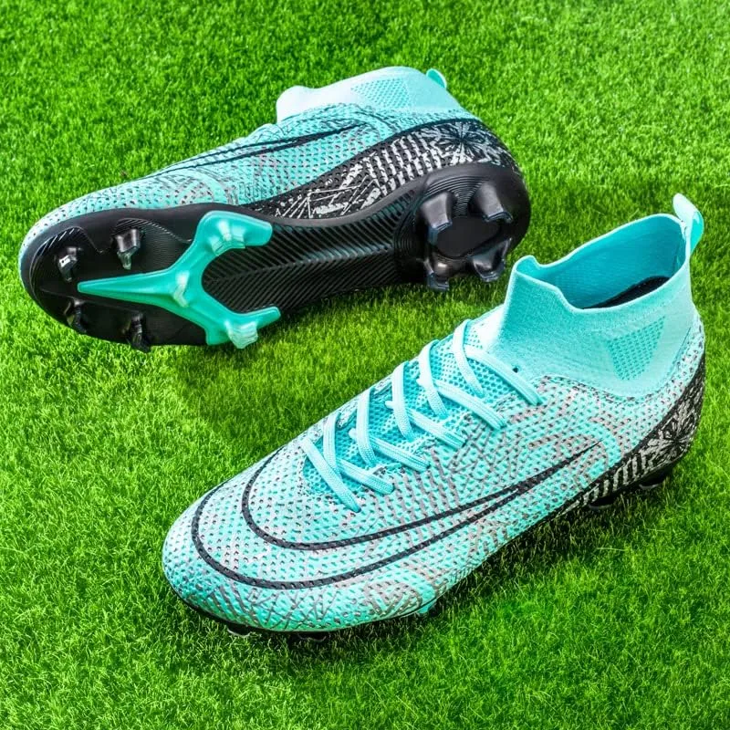 Men??s Soccer Boots High-top Football Shoes Cleats Spike Shoes Sneaker Comfortable Adults Athletic Outdoor Indoor Competition Training Shoes Size 4.5-11