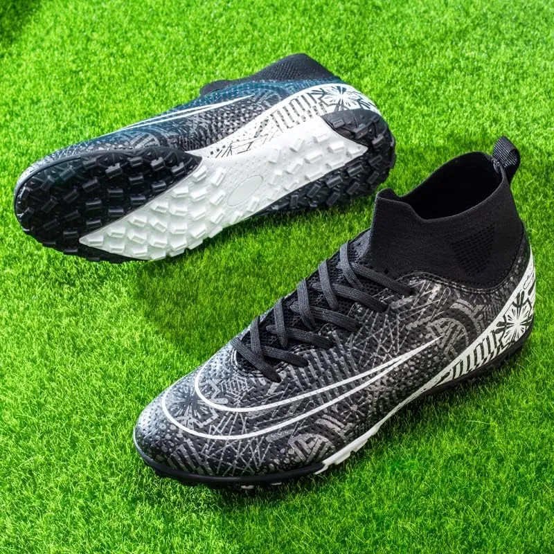 Men??s Soccer Boots High-top Football Shoes Cleats Spike Shoes Sneaker Comfortable Adults Athletic Outdoor Indoor Competition Training Shoes Size 4.5-11
