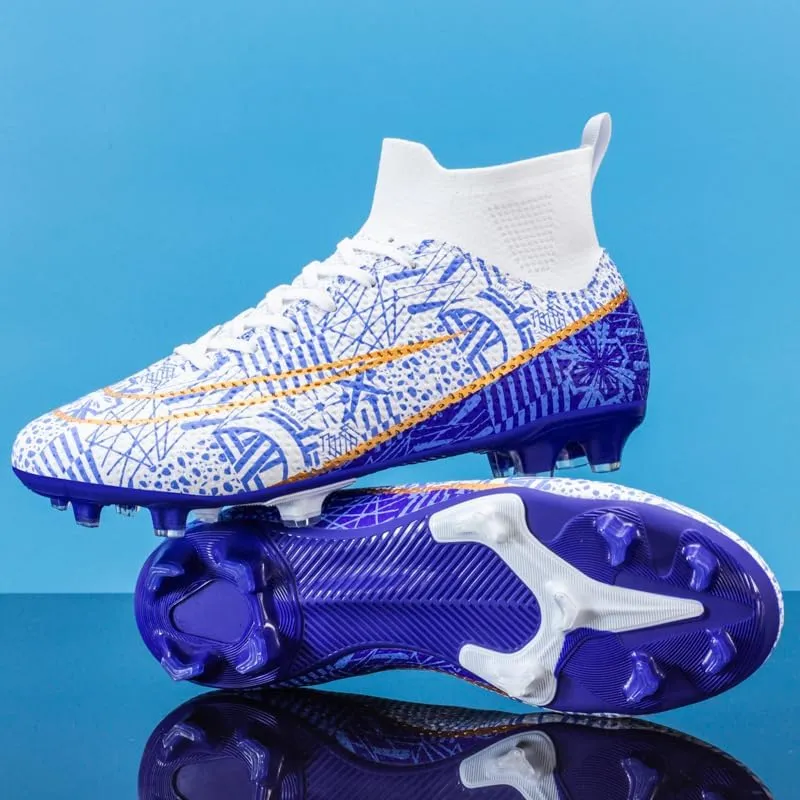 Men??s Soccer Boots High-top Football Shoes Cleats Spike Shoes Sneaker Comfortable Adults Athletic Outdoor Indoor Competition Training Shoes Size 4.5-11