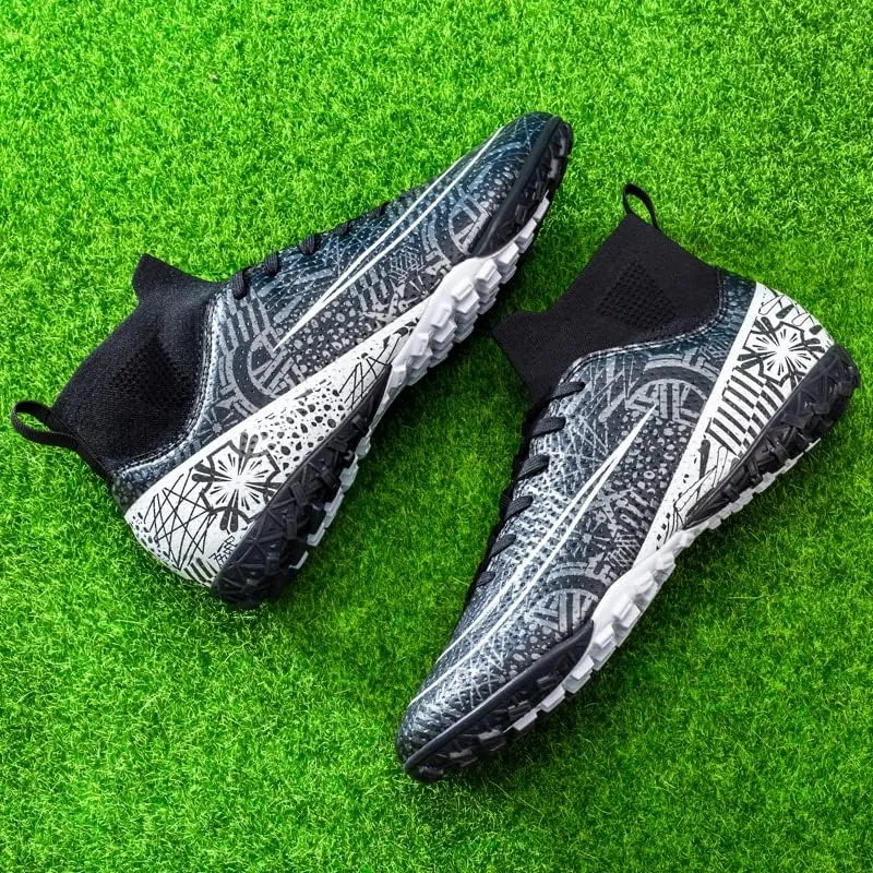 Men??s Soccer Boots High-top Football Shoes Cleats Spike Shoes Sneaker Comfortable Adults Athletic Outdoor Indoor Competition Training Shoes Size 4.5-11