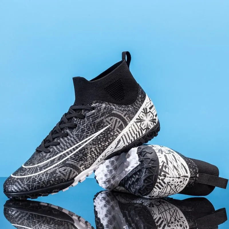 Men??s Soccer Boots High-top Football Shoes Cleats Spike Shoes Sneaker Comfortable Adults Athletic Outdoor Indoor Competition Training Shoes Size 4.5-11