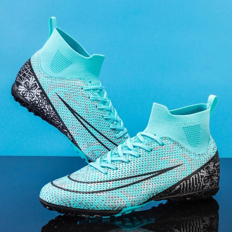 Men??s Soccer Boots High-top Football Shoes Cleats Spike Shoes Sneaker Comfortable Adults Athletic Outdoor Indoor Competition Training Shoes Size 4.5-11