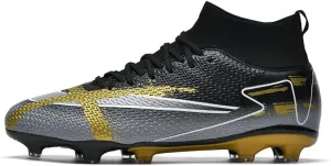 Men's Soccer Shoes - Football Cleats, High-Top, Lace-Up, Non-Slip Spikes for Indoor & Outdoor Sports, Ideal for Athletic Pursuits Like Baseball & Lacrosse, Sneaker Style