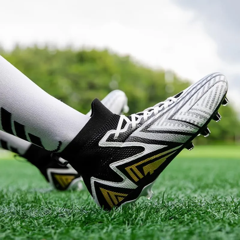 Men's Soccer Shoes Football Cleats High-Tops Lace-Up Non-Slip Spikes AG/FG Sports Athletic Futsal Rugby Baseball Lacrosse Sneaker Shoes Size 4.5-14