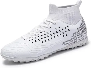 Men's Soccer Shoes Football Cleats High-Tops Lace-Up Non-Slip Spikes AG/FG Sports Athletic Futsal Rugby Baseball Lacrosse Sneaker Shoes Size 4.5-14