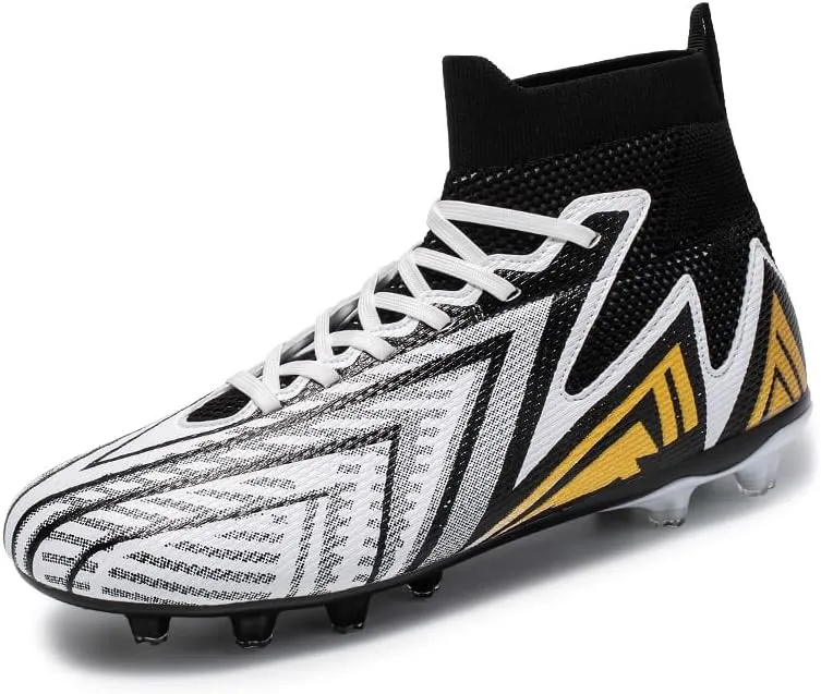 Men's Soccer Shoes Football Cleats High-Tops Lace-Up Non-Slip Spikes AG/FG Sports Athletic Futsal Rugby Baseball Lacrosse Sneaker Shoes Size 4.5-14