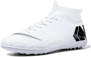 Men's Soccer Shoes Football Cleats with Lace-Up High-Tops Non-Slip Spikes