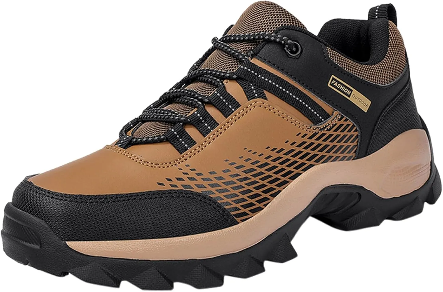 Men's Waterproof Hiking Shoes Leather Low-Top Hiking Shoes for Outdoor Climbing Trekking Camping Walking Mountaineering Boots with Arch Support Men Daily Work Shoe
