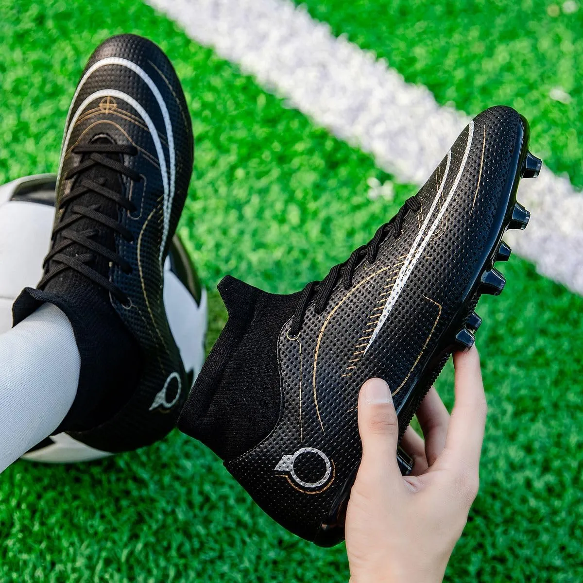 Men's Wide Shoes Men's Soccer Boots, Boys/Girls Flags Soccer Boots High-top Training Soccer Boots Outdoor Soccer Boots/Comfort Trends