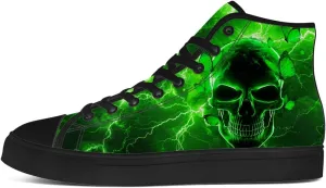 Men's Women's Gothic Skull High Top Sneakers Canvas Shoes Skull Shoes Gifts for Men Women