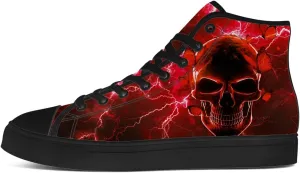 Men's Women's Gothic Skull High Top Sneakers Canvas Shoes Skull Shoes Gifts for Men Women