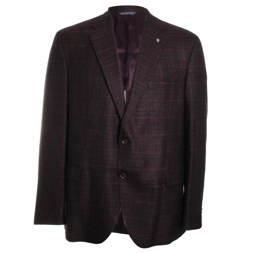 Midland Burgundy Plaid Sport Coat