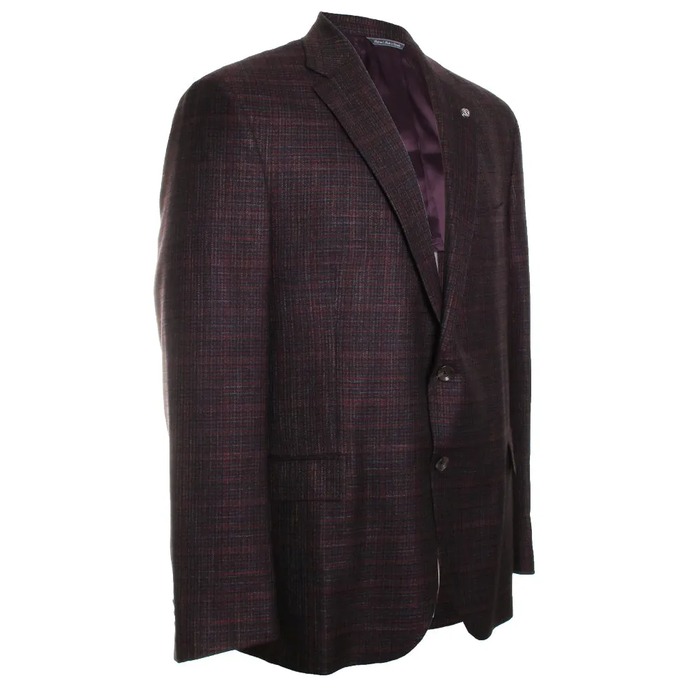 Midland Burgundy Plaid Sport Coat