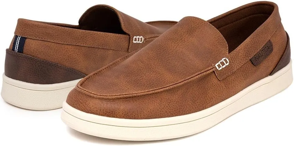 Nautica Men's Slip-On Loafers Casual Moc Toe Sneakers Boat Shoes Slipper for Men  Lightweight & Comfortable - Derwin