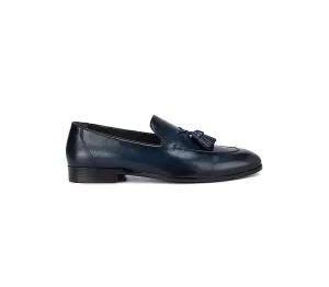 Navy Blue Loafers With Tassels