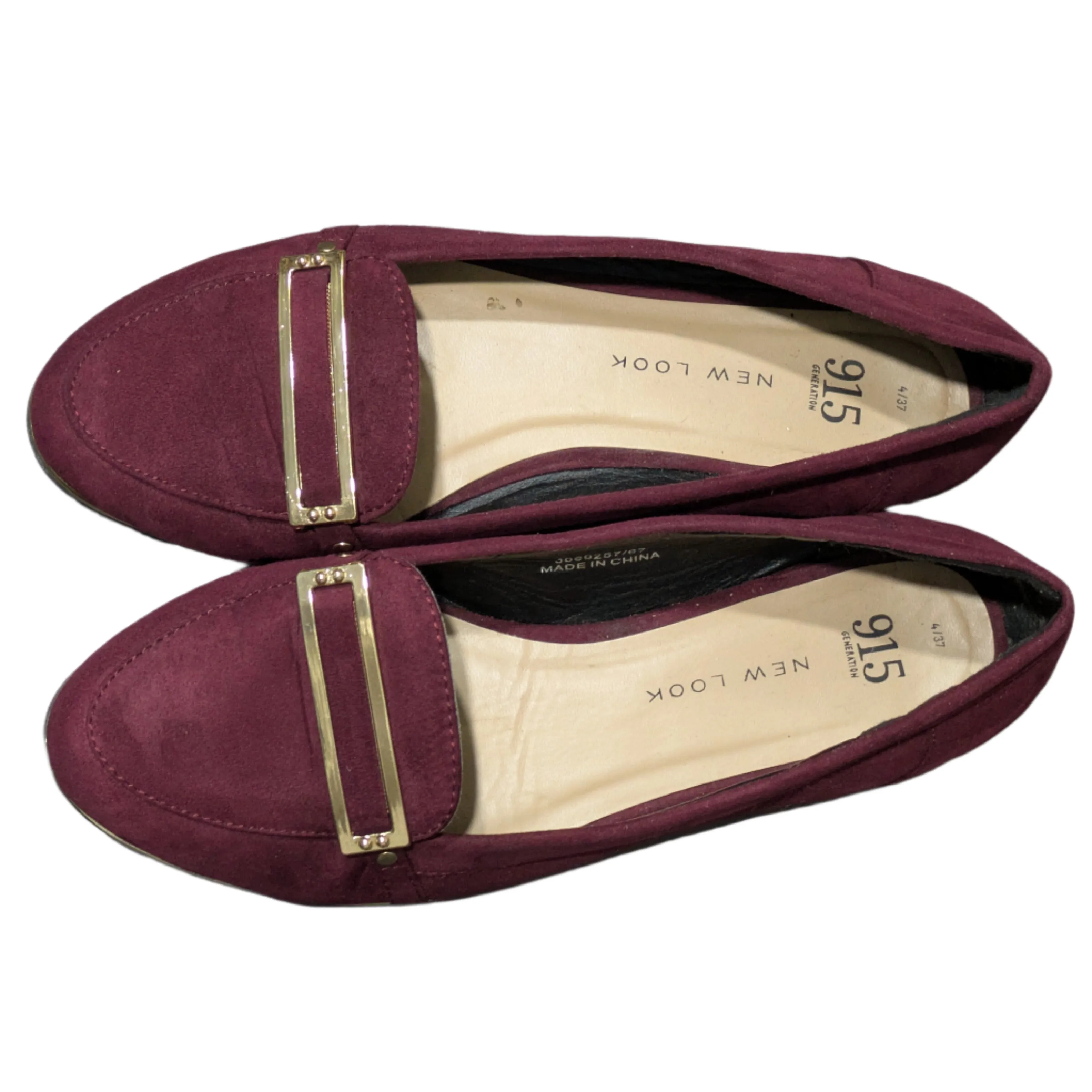 New Look Wide Fit Dark Red Faux Snake Panelled Loafers - UK 4 / EU 37 / US 6