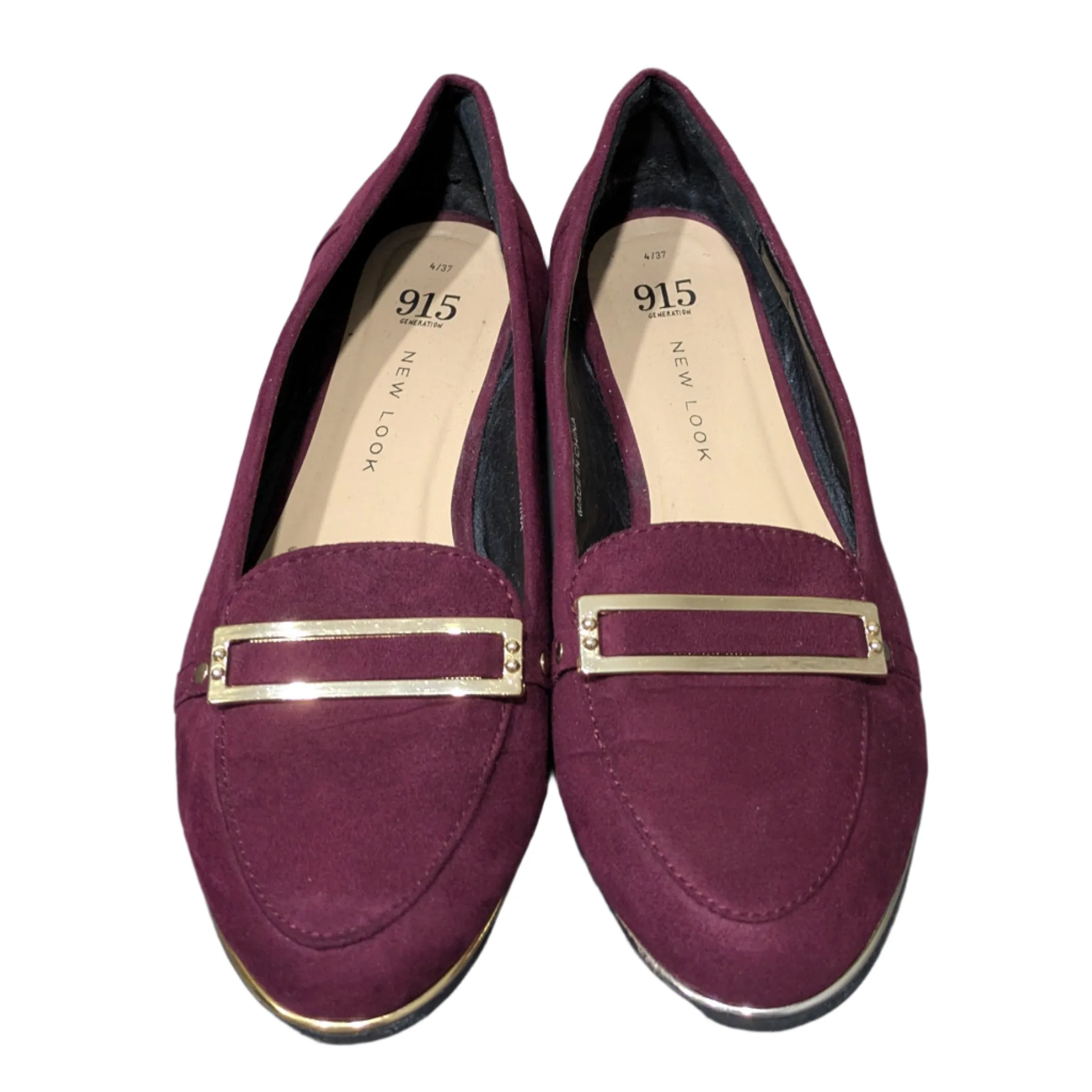 New Look Wide Fit Dark Red Faux Snake Panelled Loafers - UK 4 / EU 37 / US 6