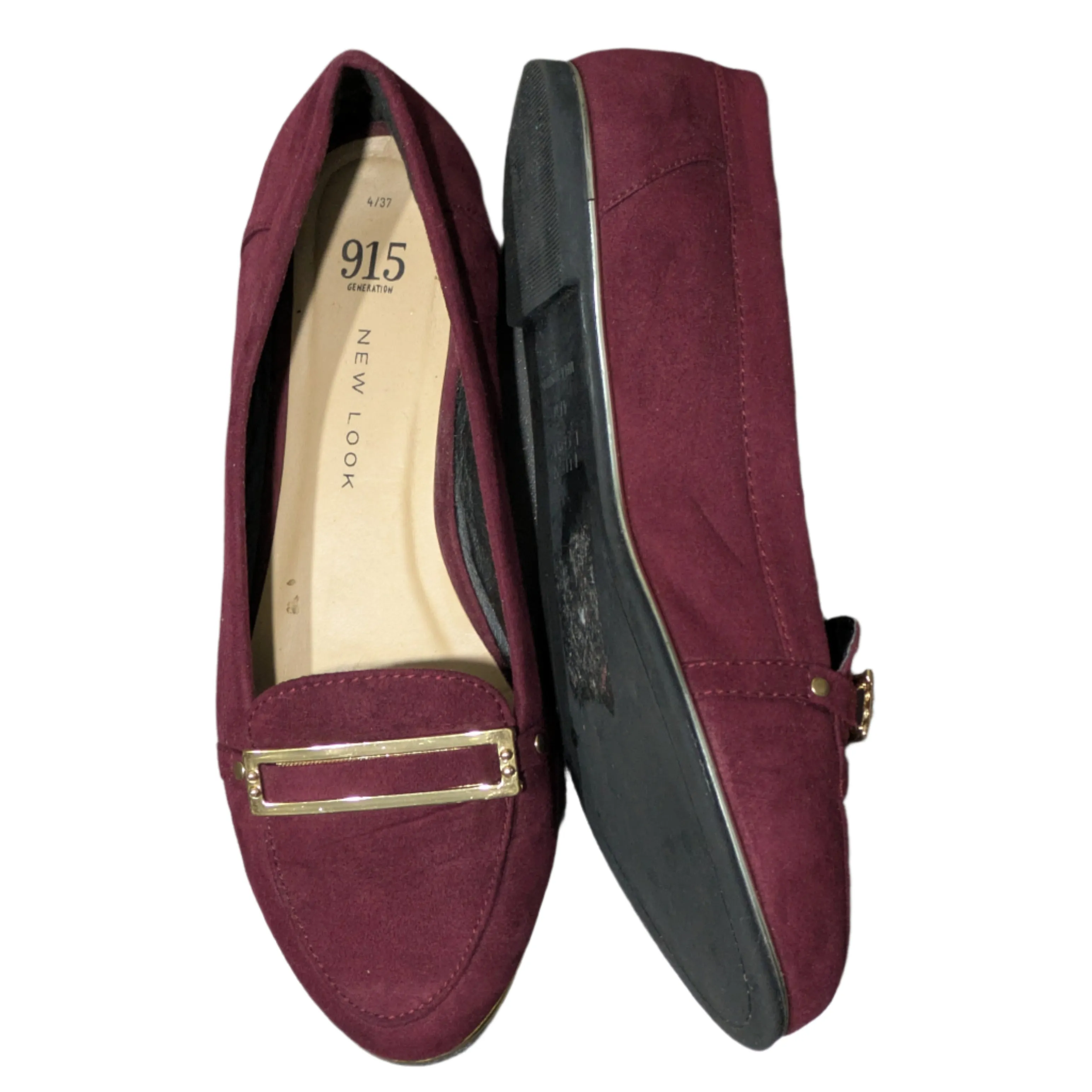 New Look Wide Fit Dark Red Faux Snake Panelled Loafers - UK 4 / EU 37 / US 6