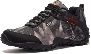 Outdoor Camouflage Low-top Hiking Shoes, Waterproof and Wear-Resistant Hiking Camping Boots, Men's Hiking Boots, Rock Climbing Running Shoes (Black 40)