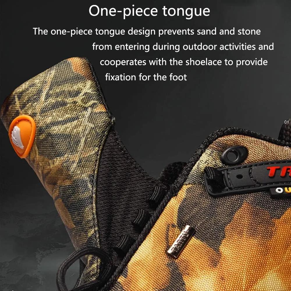 Outdoor Camouflage Low-top Hiking Shoes, Waterproof and Wear-Resistant Hiking Camping Boots, Men's Hiking Boots, Rock Climbing Running Shoes (Black 40)