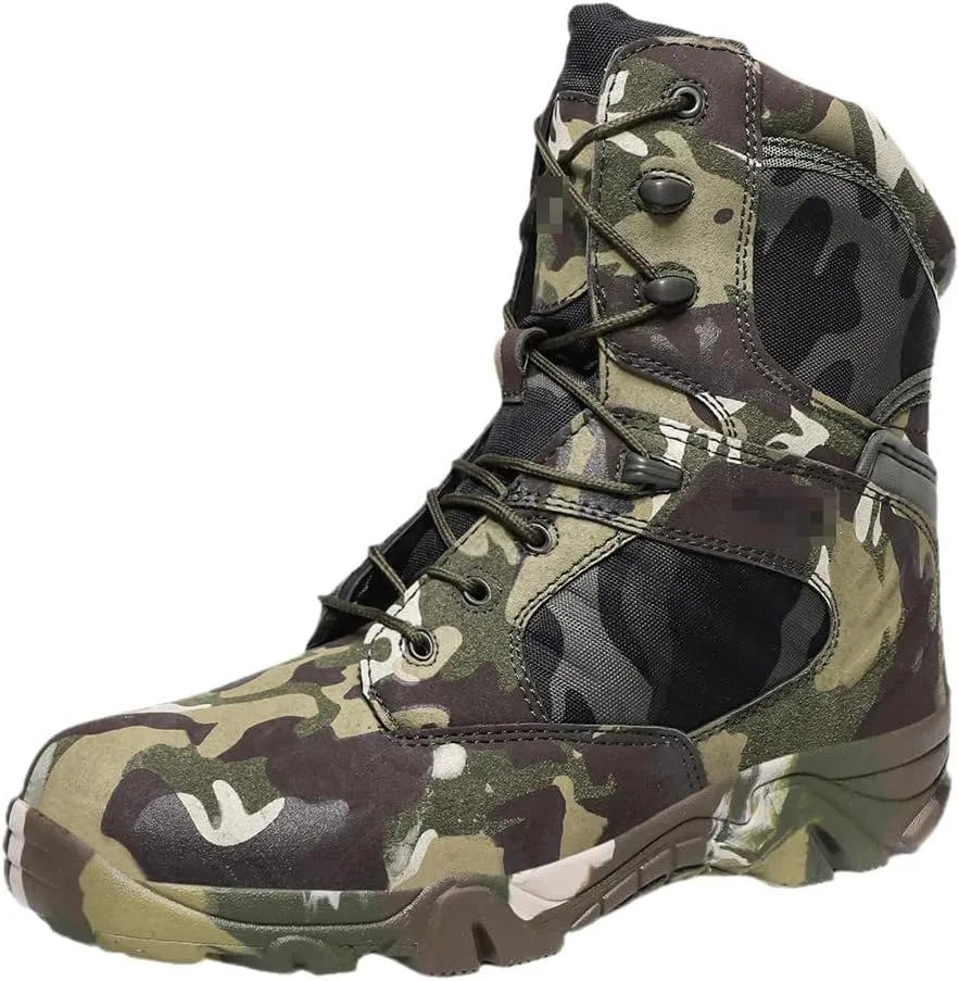 Outdoor Hiking Shoes Men's Hiking Camping Hunting Shoes Waterproof Tactical Boots cp Green 10