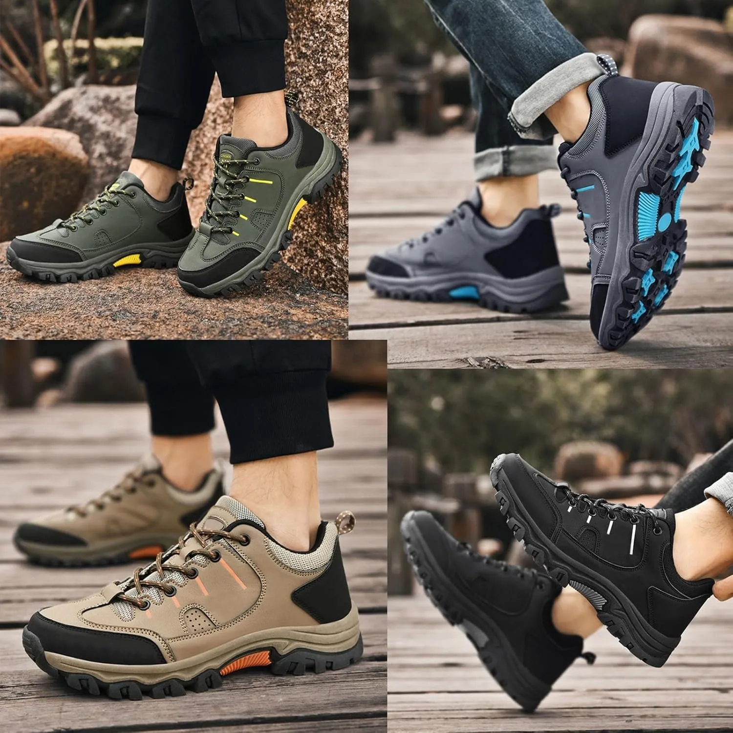 Outdoor Hiking Shoes, Men's Mountaineering Outdoor Shoes Sports Casual Hiking Shoes Dad Lightweight Travel Shoes