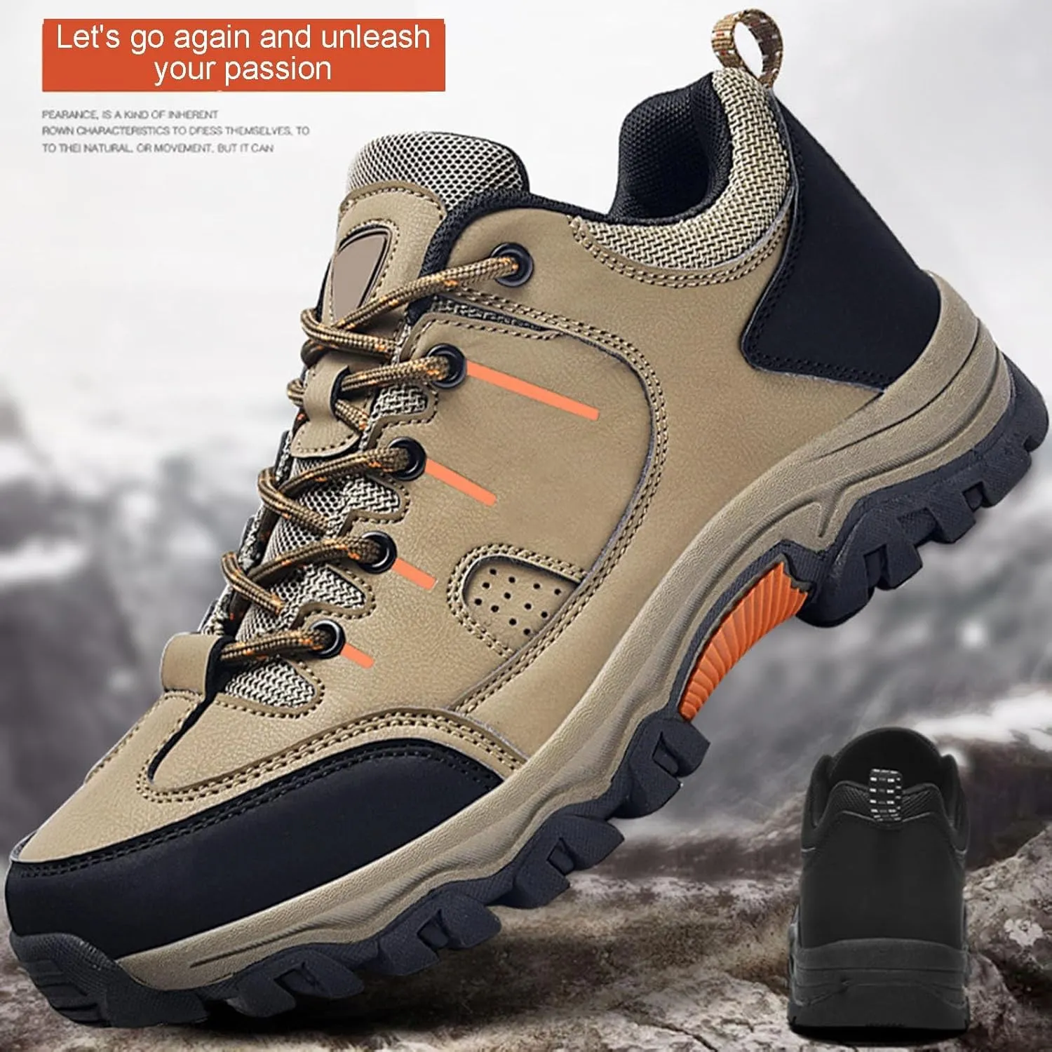 Outdoor Hiking Shoes, Men's Mountaineering Outdoor Shoes Sports Casual Hiking Shoes Dad Lightweight Travel Shoes