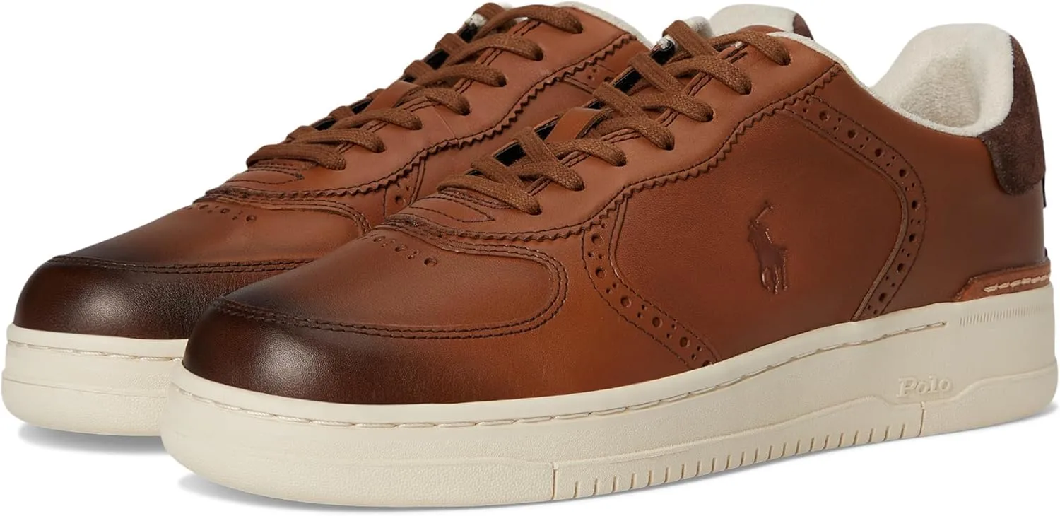 Polo Ralph Lauren, Men, Master Court Brogue, Tan, 13, Medium