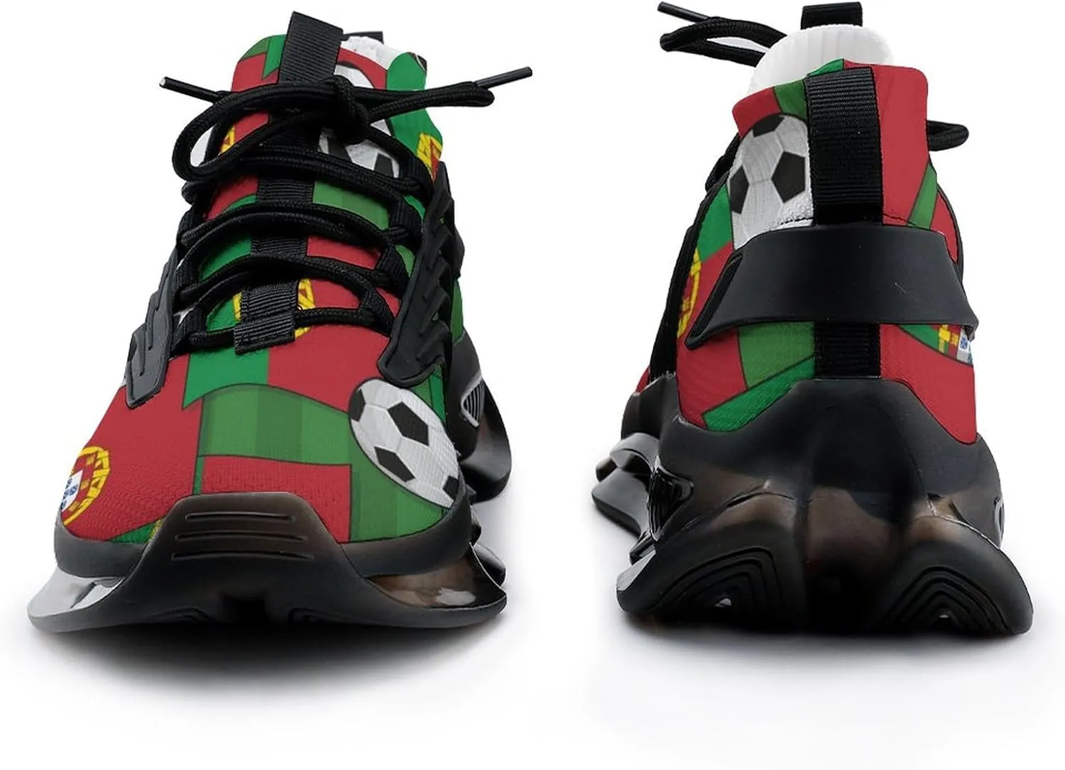 Portugal Football Soccer Pattern Sport Shoes for Men Women Non Slip Lightweight Breathable Walking Running Shoes