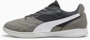 Puma King Top Men's Indoor Soccer Shoes - Indoor Performance Sneaker with Retro KING Branding, Super Soft Comfort (Shadow Gray/White/Glacial Gray, US Footwear Size System, Adult, Men, Numeric, Medium, 7.5)