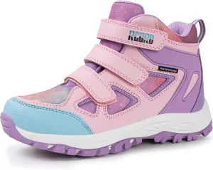 R CORD Kids Hiking Boots Girls Hiking Boots Waterproof Non-Slip for Outdoor Lace-Up Closure Durable TPR Traction Outsole Kids Hiking Shoes