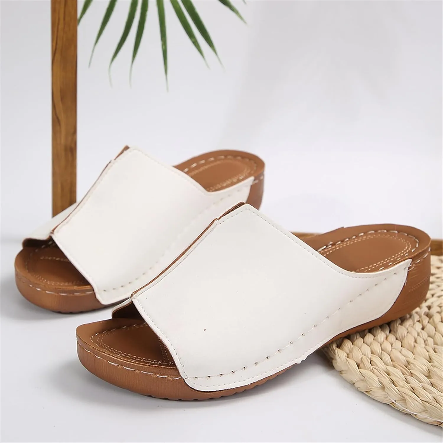 Sandals Women Comfortable Dressy Wedge Sandals Orthopedic Slippers Slip On Casual Summer Walking Beach Orthotic Flip Flops