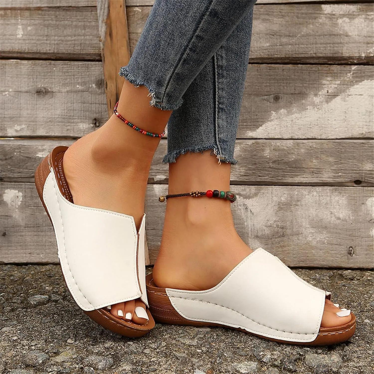 Sandals Women Comfortable Dressy Wedge Sandals Orthopedic Slippers Slip On Casual Summer Walking Beach Orthotic Flip Flops