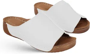 Sandals Women Comfortable Dressy Wedge Sandals Orthopedic Slippers Slip On Casual Summer Walking Beach Orthotic Flip Flops