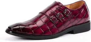 Santimon Men's Dress Loafer Shoes Monk Strap Slip On Formal Business Buckle Oxfords