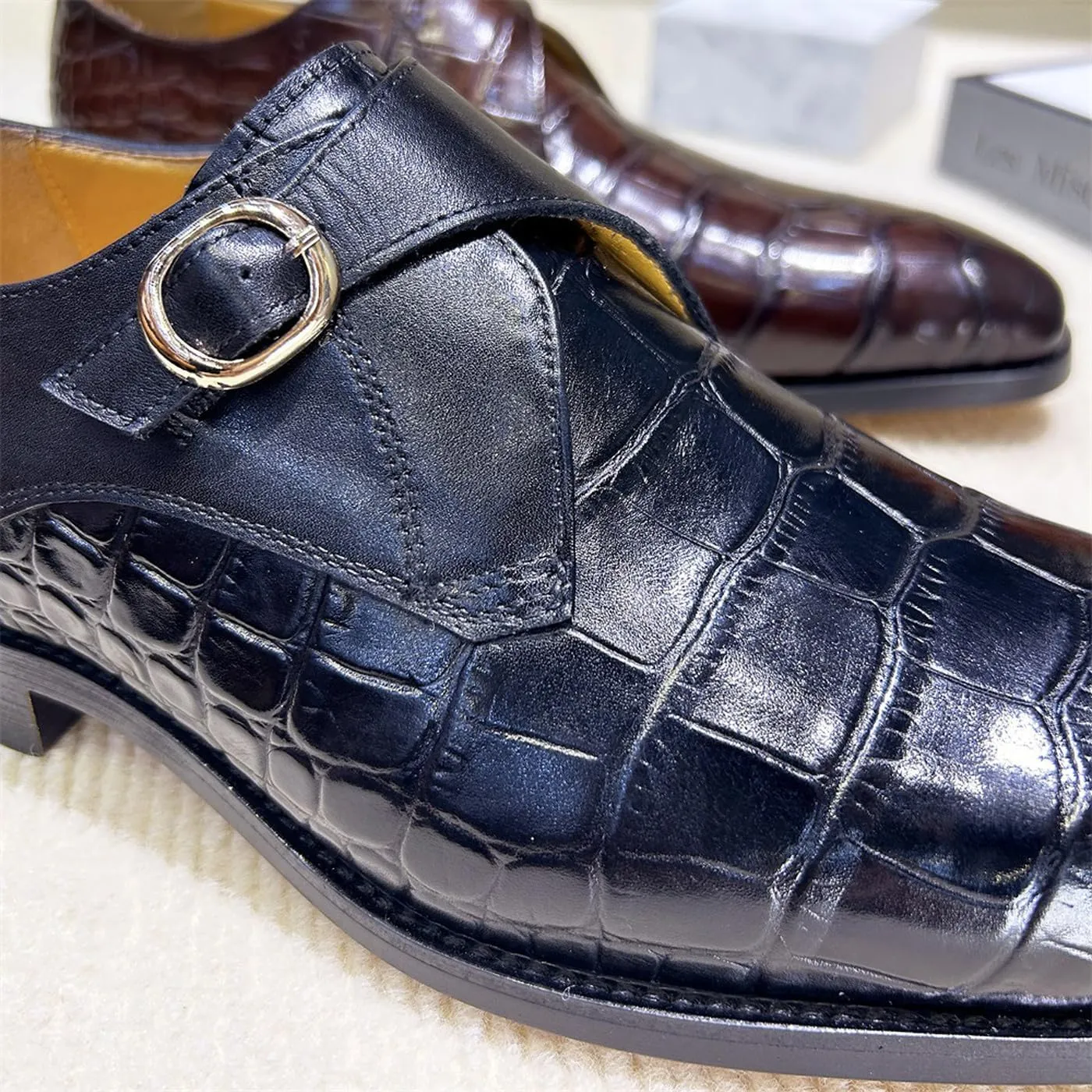Santimon Men's Monk-Strap Loafers Dress Shoes - Casual Mocasines Loafers for Business, Weddings & Special Occasions