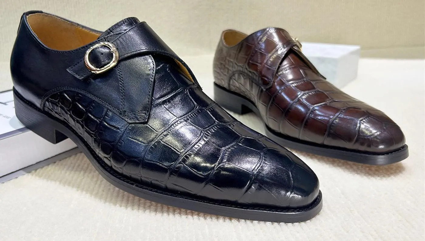 Santimon Men's Monk-Strap Loafers Dress Shoes - Casual Mocasines Loafers for Business, Weddings & Special Occasions