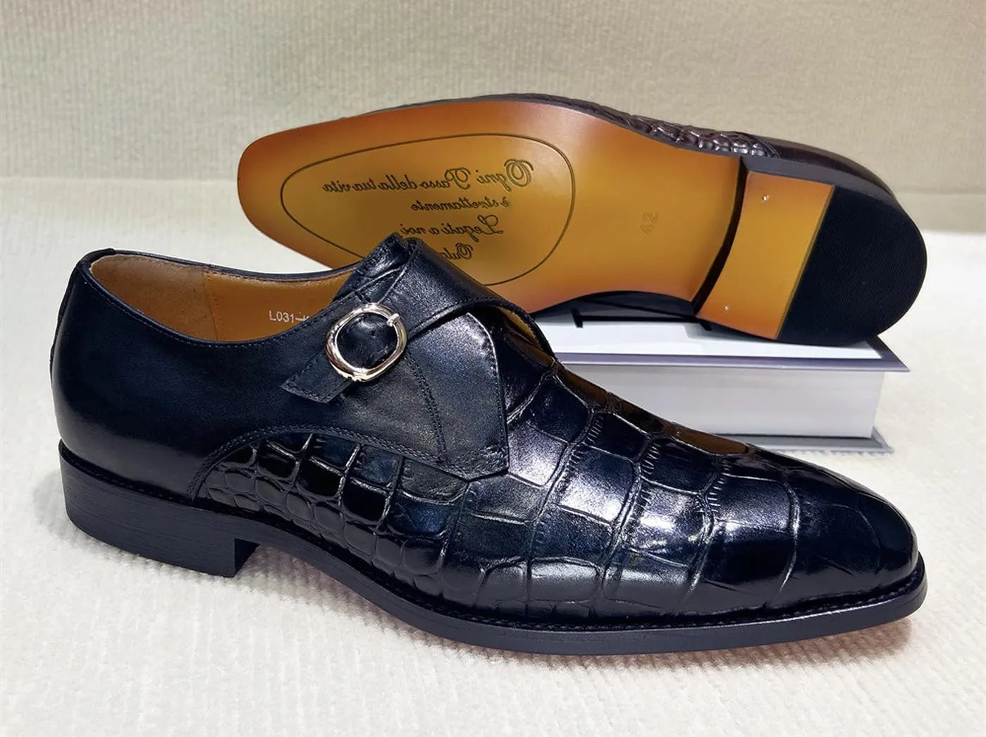 Santimon Men's Monk-Strap Loafers Dress Shoes - Casual Mocasines Loafers for Business, Weddings & Special Occasions